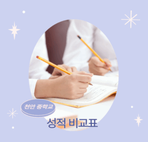 불당동 중학교 성적비교표